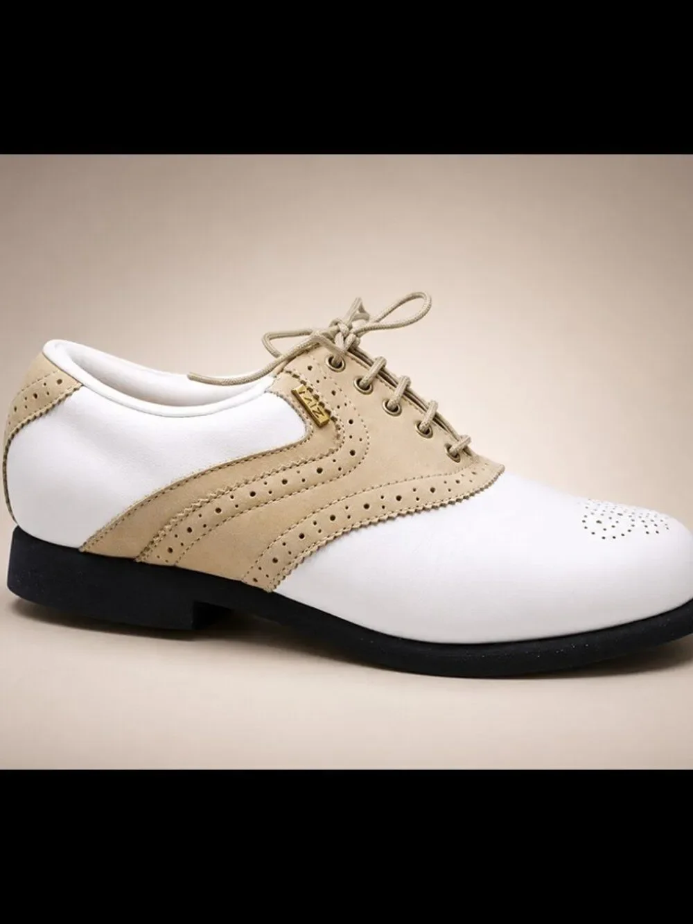 Mizuno Saddle Golf Shoes Size 7 Two-Tone Brogue Perforated Oxford